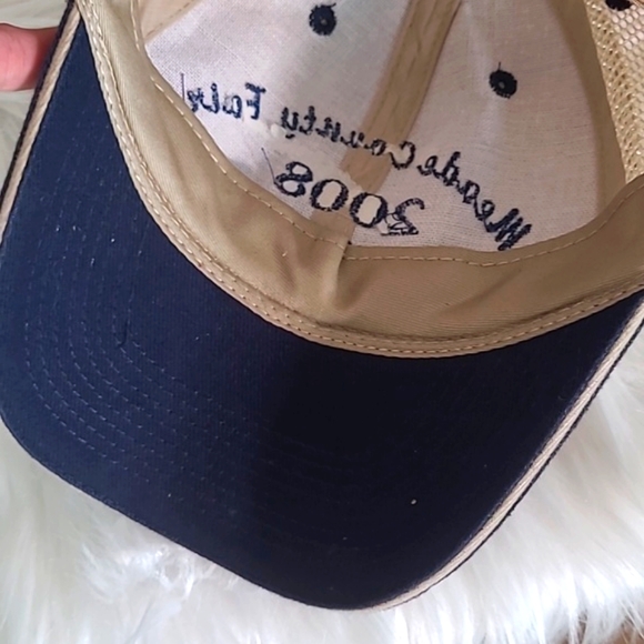 Y2K Meade County Kentucky Truck & Tractor Pull 2008 Tan Adjustable Snapback Hat - Picture 10 of 12